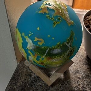 Blue and Green Globe with Stand